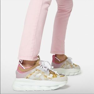 Pink Versace chain reaction sneakers
